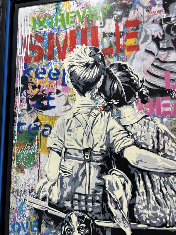 Mr. Brainwash, ‘Work Well Together’, 2020, Mixed Media, Silkscreen and mixed media on paper, The Art Dose 