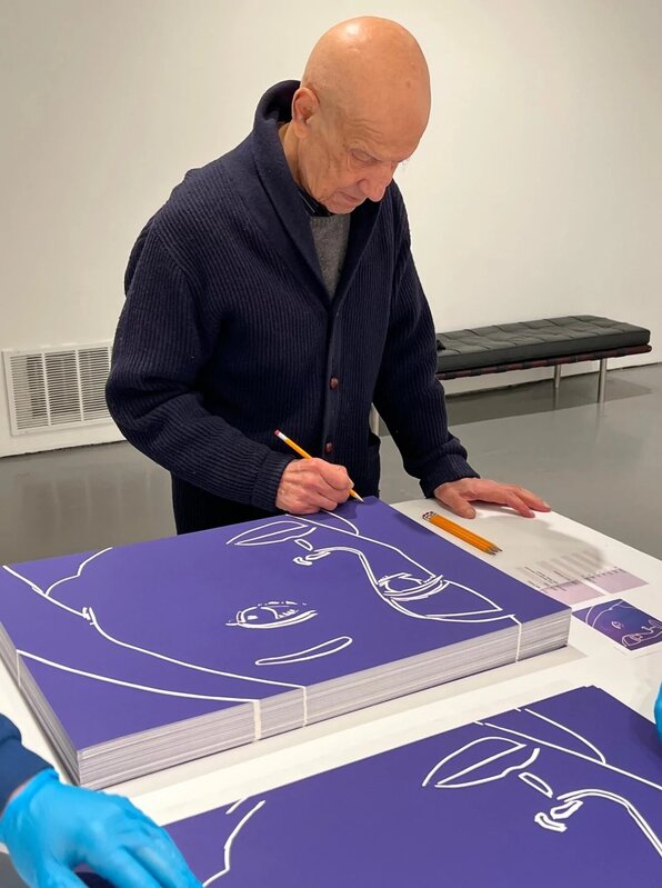 Alex Katz, ‘Ada Purple and Black (Set of Two) - Guggenheim Show Gathering in New York 2022’, 2022, Print, Woodcut on paper., Frank Fluegel Gallery