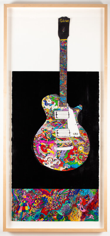 John Iwaszewicz, ‘A Gibson Custom Shop’, 2019, Drawing, Collage or other Work on Paper, Mixed media on four pieces of paper, Creativity Explored
