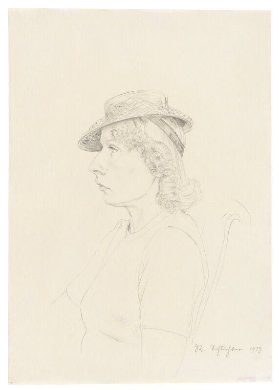 Rudolf Schlichter, ‘»Frau Erika«’, 1939, Drawing, Collage or other Work on Paper, Pencil on paper, Ludorff
