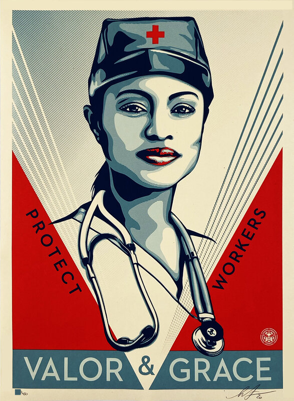 Shepard Fairey, ‘'Valor & Grace Nurse'’, 2020, Print, Screen print on cream, Speckletone fine art paper., Signari Gallery
