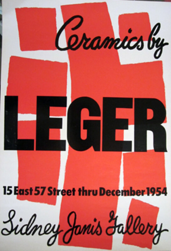 Fernand Léger, ‘Ceramics by Leger, Sidney Janis Gallery Original Poster’, 1954, Posters, Original Period Lithograph, David Lawrence Gallery