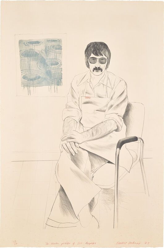 David Hockney, ‘The Master Printer of Los Angeles (Gemini G.E.L. 451, S.A.C. 149, M.C.A.T. 139)’, 1973, Print, Lithograph and screenprint in colours, on Arches Cover mould-made paper, the full sheet., Phillips