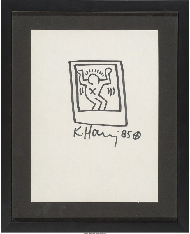 Keith Haring, ‘Untitled (Figure in a box)’, 1985, Other, Marker on paper, Heritage Auctions