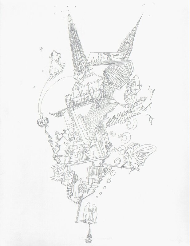 Sarah Sze, ‘Portrait of JS’, 2009, Drawing, Collage or other Work on Paper, Pencil on Paper, Bowdoin College Museum of Art