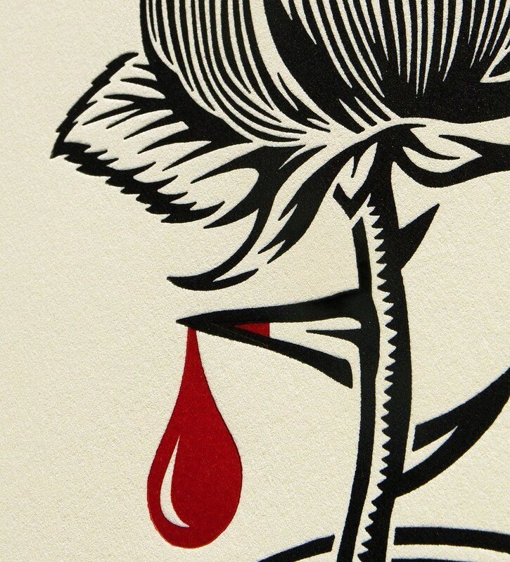 Shepard Fairey, ‘Rose Shackle "Stencil Letterpress Edition"’, 2018, Print, Letterpress On Creme Cotton Paper, New Union Gallery
