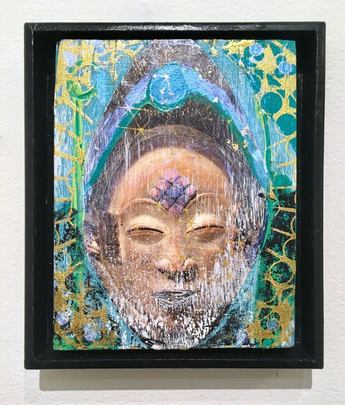 Loren Abbate, ‘Ajna’, 2018, Painting, Acrylic, collage, metal foil & silkscreen, Deep Space Gallery