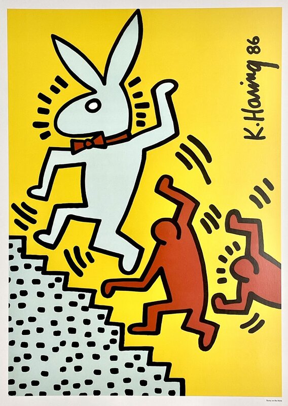 Keith Haring, ‘Bunny on the Move (Playboy Collection KH86 suite)’, 1999, Print, Offset Lithograph on heavy smooth fine art paper, Post Modern Vandal