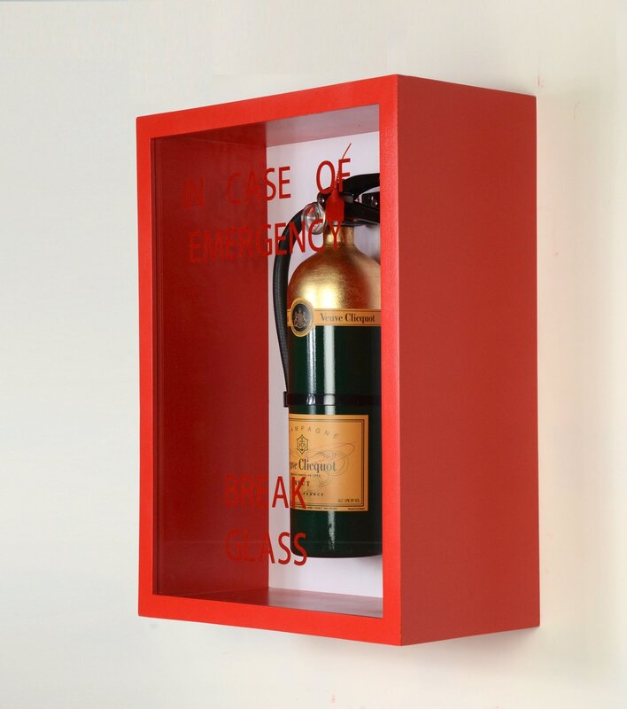 Plastic Jesus, ‘In Case of Emergency Break Glass’, 2019, Mixed Media, Metal Bodied Fire Extinguisher with Gold Leaf, Bruce Lurie Gallery