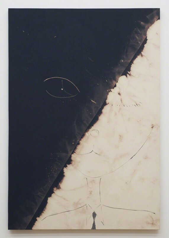 Tam Ochiai, ‘face navy blue bleached’, 2012, Painting, Acrylic, bleach on fabric, Tomio Koyama Gallery