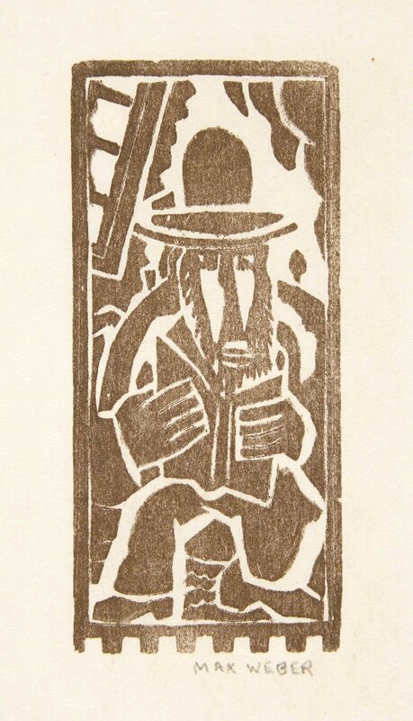 Max Weber, ‘RABBI READING (RUBENSTEIN 15)’, circa 1919-20, Print, Woodcut, Doyle