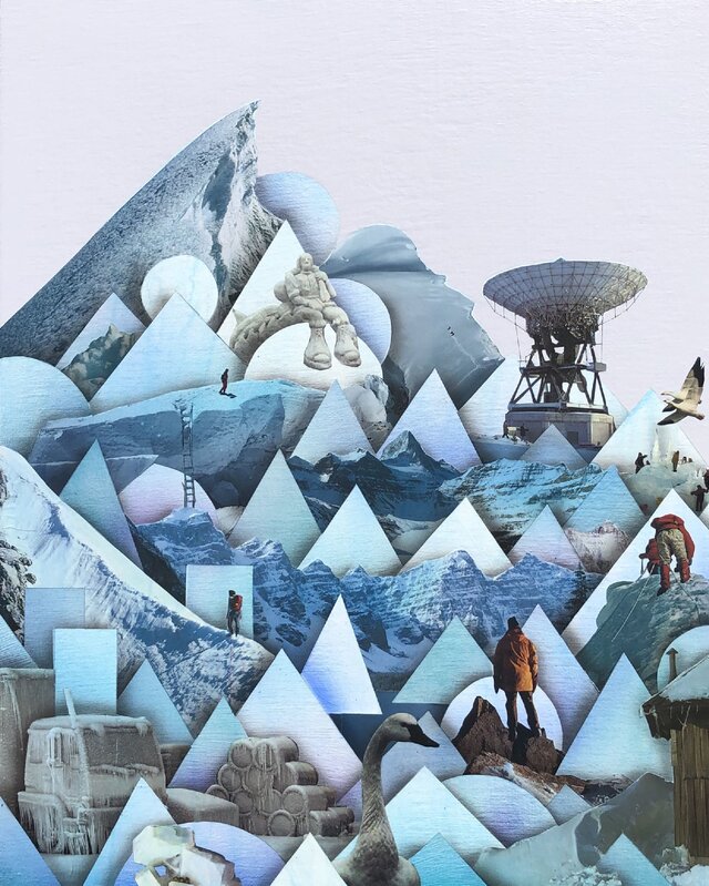 Simon Hughes, ‘Mountain (Winter)’, 2020, Mixed Media, Acrylic and collage on linen, Blouin Division