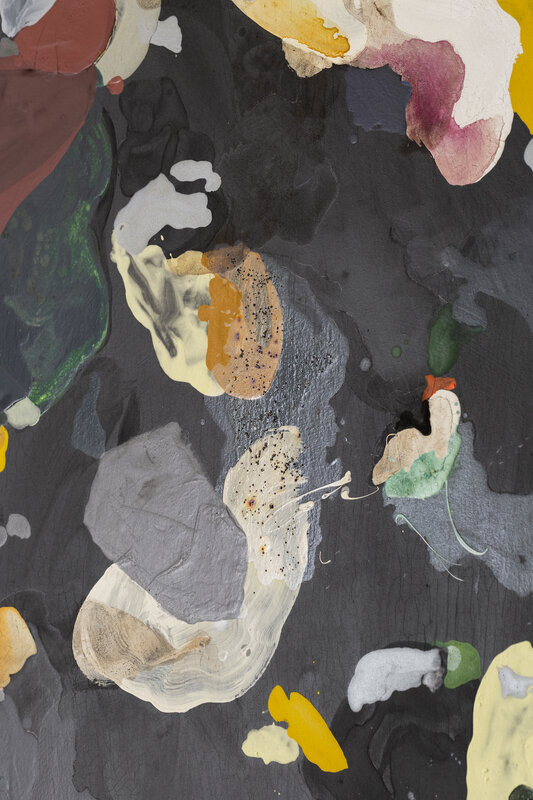 Cristina Lucas, ‘Composition. Environment Is Us (Istvan Kenyeres), Black Background’, 2020, Painting, Chemical elements, stones on wood, Albarrán Bourdais