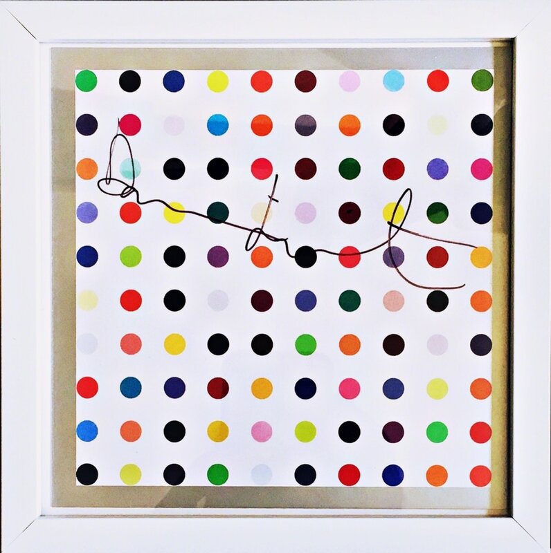 Damien Hirst, ‘Spots (Hand Signed)’, ca. 2012, Ephemera or Merchandise, Offset lithograph invitation card. hand signed. framed., Alpha 137 Gallery Gallery Auction