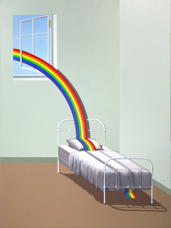 Patrick Hughes, ‘Rainbow bed’, 2019, Painting, Oil on canvas, WellChild Benefit Auction