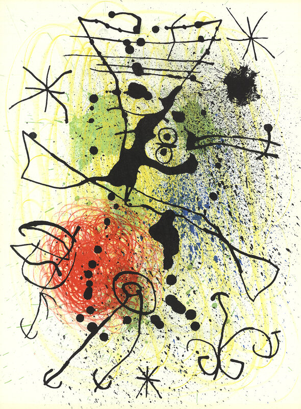 Joan Miró, ‘Line and Splatter Composition’, (Date unknown), Ephemera or Merchandise, Stone Lithograph, ArtWise