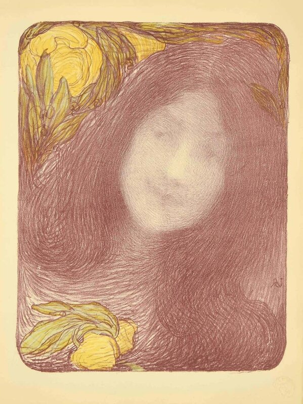 Edmond Aman-Jean, ‘Sous les Fleurs’, 1898, Print, Lithograph on paper., Wallector
