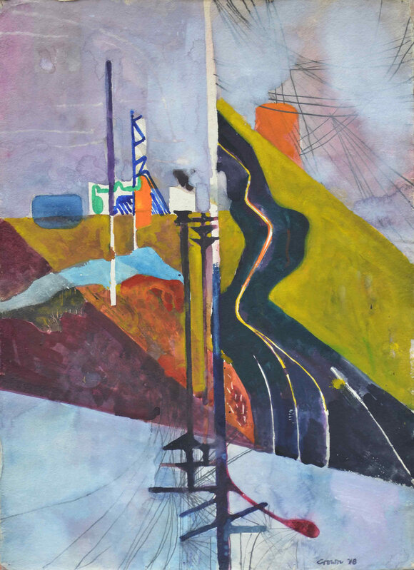 Keith Crown, ‘Pacific Coast Hwy through El Segundo’, 1978, Painting, Watercolor on hand made paper, 203 Fine Art