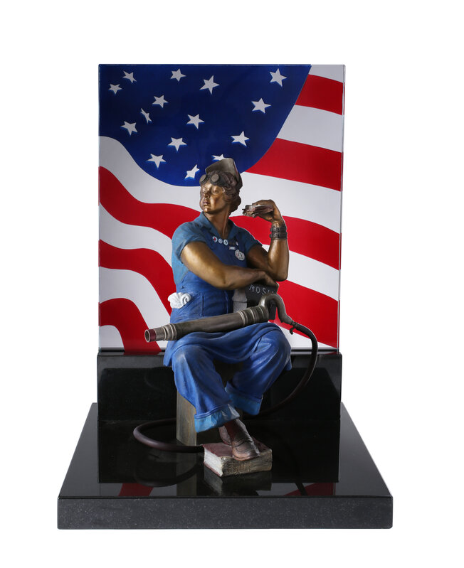 Norman Rockwell, ‘Rosie The Riveter ’, 2017, Sculpture, Limited edition sculpture in bronze and glass object, Off The Wall Gallery