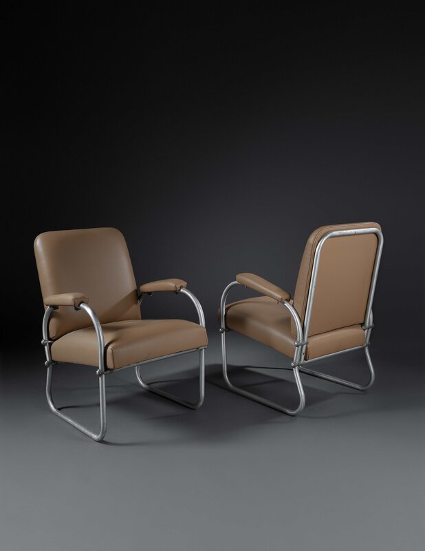 Warren McArthur, ‘Pair of Lounge ChairsNamco, Australia’, Design/Decorative Art, Aluminum, leather, Freeman's | Hindman