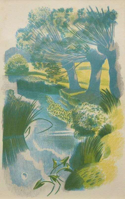 John Nash (1893-1977), ‘The Langollen Canal’, 1939, Print, Lithograph in colours on wove, Roseberys