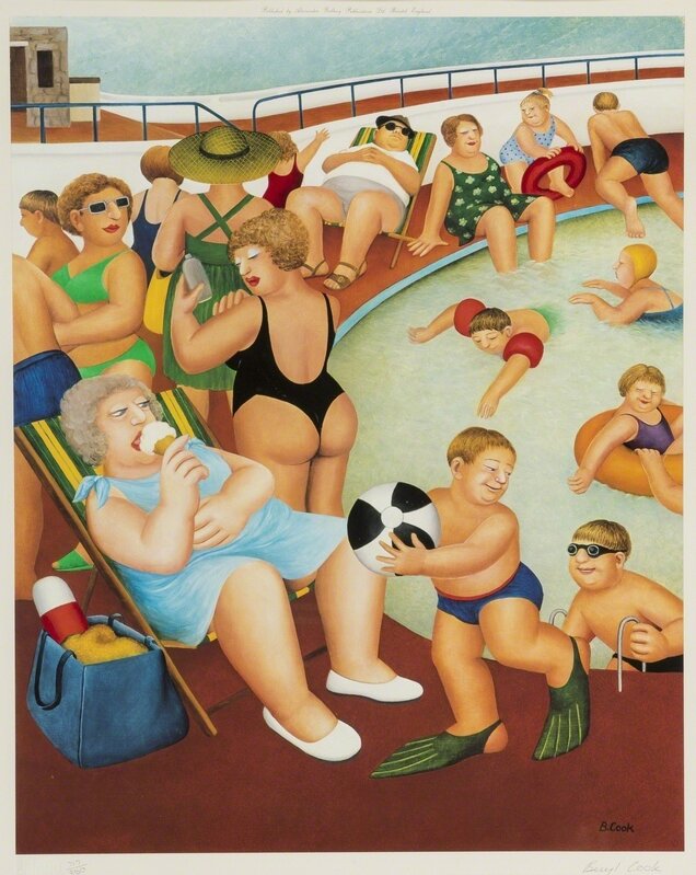 Beryl Cook, ‘The Bathing Pool’, 1992, Print, Lithograph printed in colours, Forum Auctions