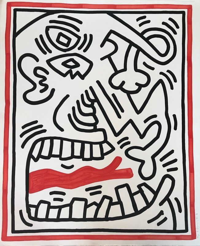 Keith Haring, ‘Untitled (Red Tongue)’, 1985, Print, Lithograph, Georgetown Frame Shoppe