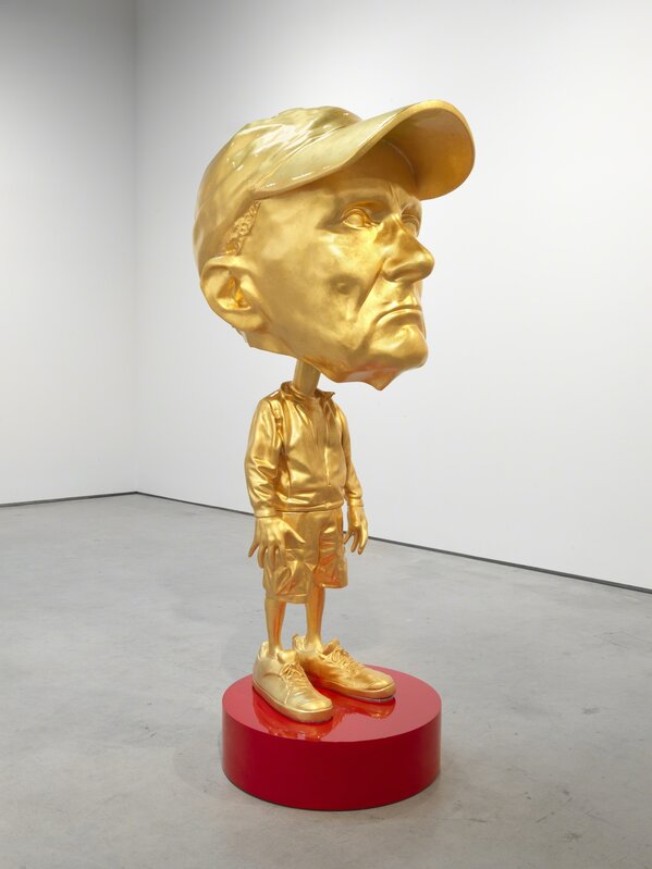 Richard Jackson, ‘Bobble Head Gold’, 2014, Sculpture, Bronze, gold plated, steel, Hauser & Wirth