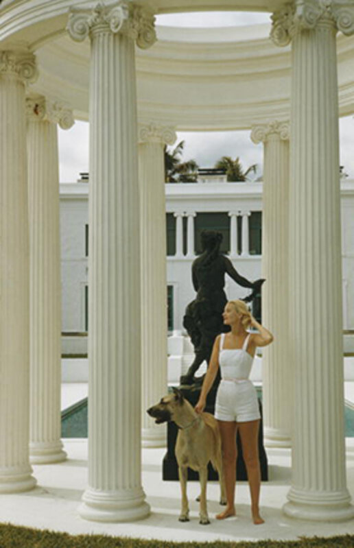 Slim Aarons, ‘C.Z. Guest, 1955: The American socialite with a Great Dane at her ocean-front estate, Villa Artemis, in Palm Beach, Florida’, 1955, Photography, C-Print, Staley-Wise Gallery