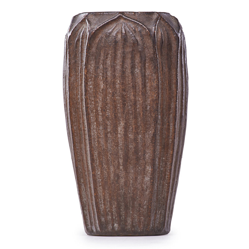 Wheatley, ‘Vase With Leaves, Dark brown glaze, Cincinnati, OH’, ca. 1905, Design/Decorative Art, Rago/Wright/LAMA/Toomey & Co.