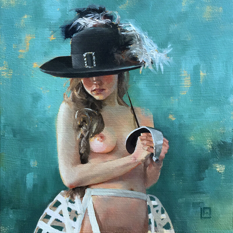 Linda Delahaye, ‘The Lady Chevalier’, 2019, Painting, Oil on panel, Abend Gallery