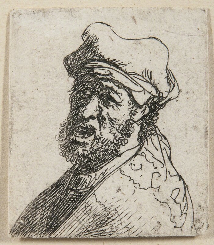 Rembrandt van Rijn, ‘Man Crying Out, Three-Quarters Left: Bust’, c. 1630-probably an 18th century impression, Print, Etching on paper, Skinner