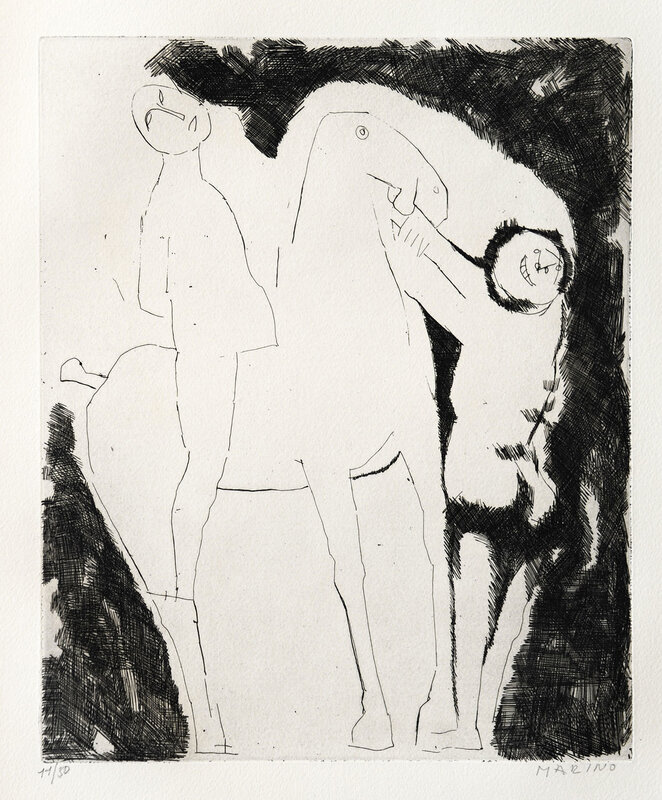 Marino Marini, ‘Il Sogno Del Cavaliere’, 1960, Print, Etching, Goldmark Gallery