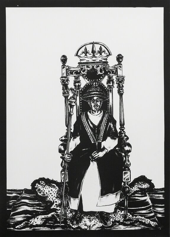 Katlego Tlabela, ‘Self as King Daudi Cwa II ’, 2016, Print, Offset Photo-Lithograph on Opale Woven Pure White 250 gsm, Eclectica Contemporary
