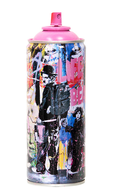 Mr. Brainwash, ‘'Just Kidding, 2020' (pink) Spray Can’, 2020, Sculpture, Spray paint can (empty), hand-finished in pink paint splatter by the artist.  Comes with black display box., Signari Gallery