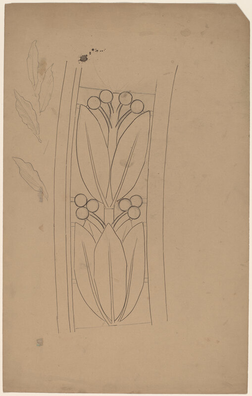 Charles Sprague Pearce, ‘Study for a Border Design’, 1890/1897, Drawing, Collage or other Work on Paper, Graphite and pen and black ink on brown wove paper, National Gallery of Art, Washington, D.C.