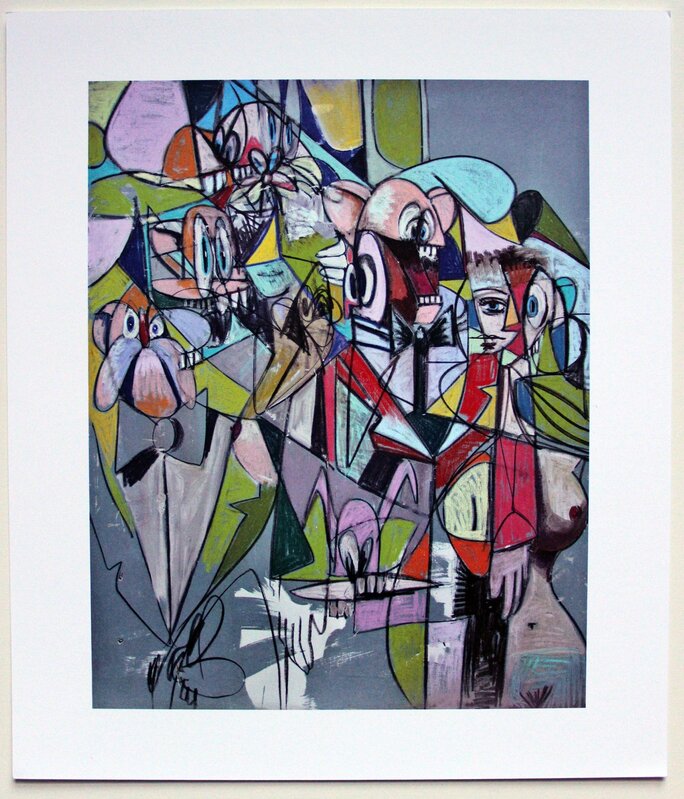 George Condo, ‘Plate 5 Cascading Butlers’, 2011, Print, Offset lithograph, EHC Fine Art Gallery Auction