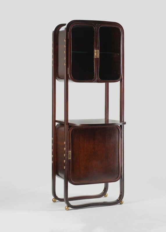 Koloman Moser, ‘Vitrine’, ca. 1902, Design/Decorative Art, Beechwood, stained mahogany, partly bent ; laminated wood stained in light and dark mahogany, brass mount, Yves Macaux