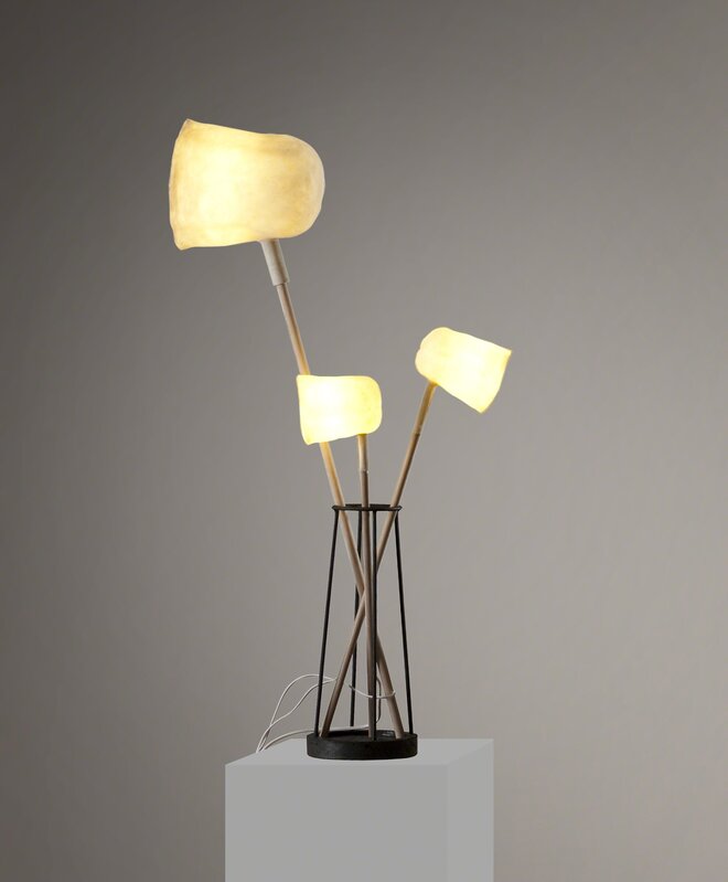 Elise Gabriel, ‘"Les Perchées" lamp’, 2015, Design/Decorative Art, Zelfo, oak and painted steel, Galerie Gosserez