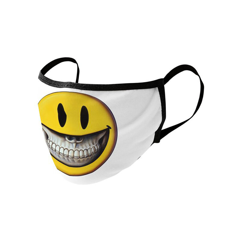 Ron English, ‘'Grin' (facemask)’, 2020, Ephemera or Merchandise, Silk-screened 2-layer cotton face mask with black elastic straps., Signari Gallery