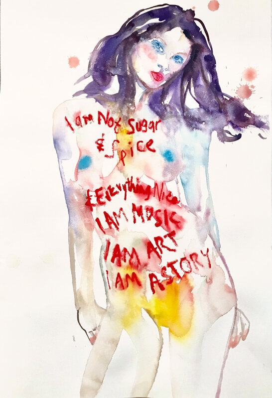 Fahren Feingold, ‘MY STORY’, 2017, Painting, Watercolor on paper, framed in glass, Art for ACLU Benefit Auction