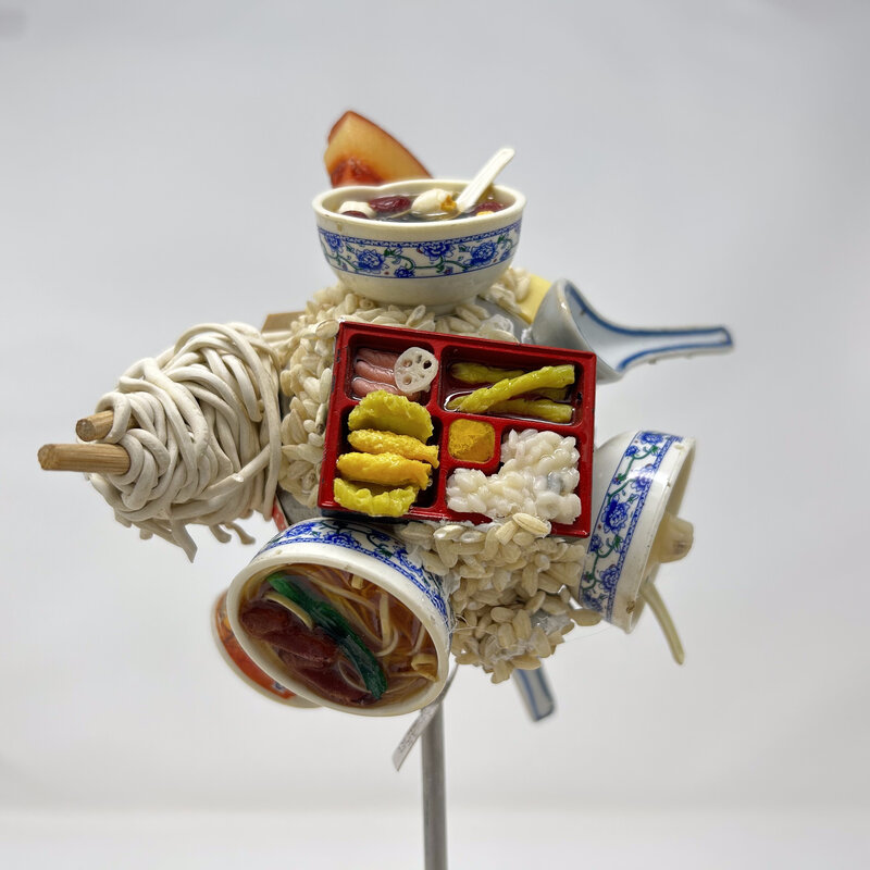 Stefano Ogliari Badessi, ‘Spherical Postcardss - Food’, 2014, Sculpture, Metal sphere, ceramic, iron, silicon, plastic, wood, found objects., The Contemporary Art Modern Project 