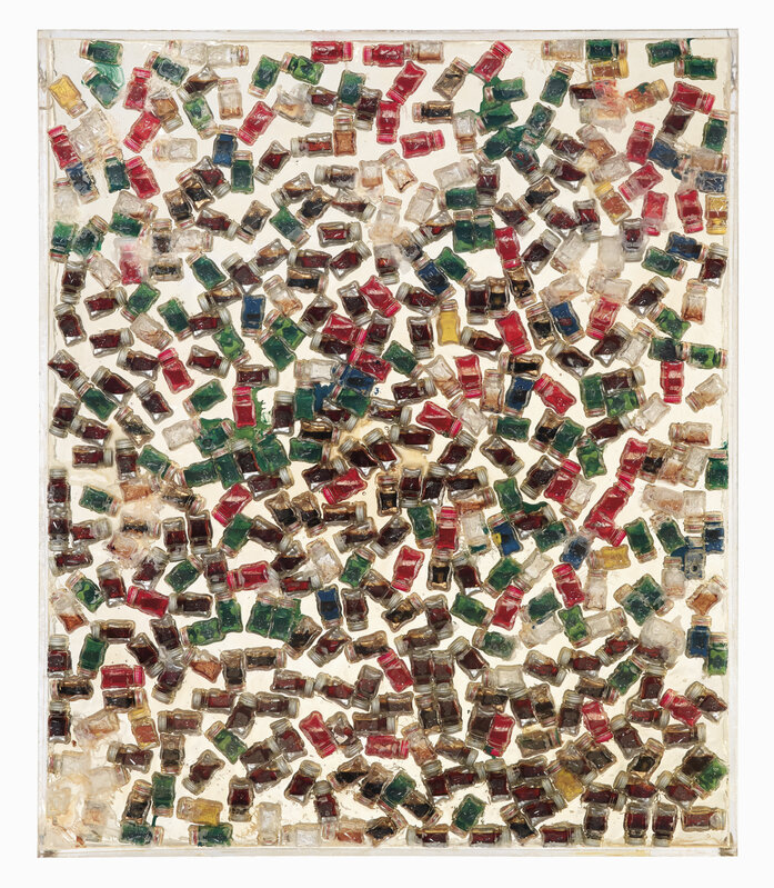Arman, ‘Closed’, 1970, Painting, Accumulation of paint bottles in polyester, De Zutter Art Gallery