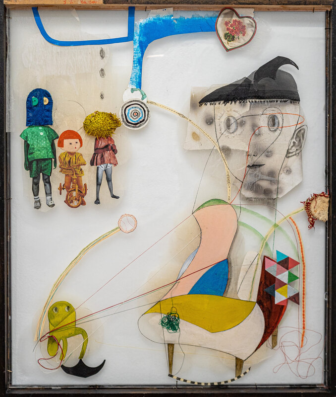 Kaoru Mansour, ‘Watching Chair People’, 2020, Painting, Mixed media on frame, LAUNCH LA