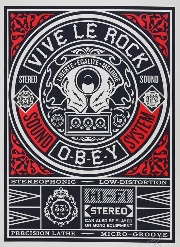 Shepard Fairey, ‘Vive Le Rock’, 2012, Print, Screenprint in colours, Chiswick Auctions