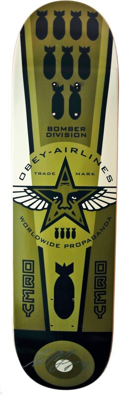 Shepard Fairey, ‘Obey Airlines (Green)’, 2003, Other, Screenprint on wood skateboard deck, DIGARD AUCTION