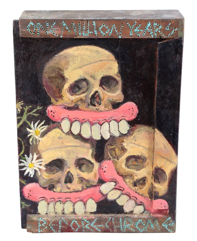 Sweet Toof, ‘One Million Years Before Chrome’, 2008, Painting, Acrylic on reclaimed wooden drawer, Chiswick Auctions