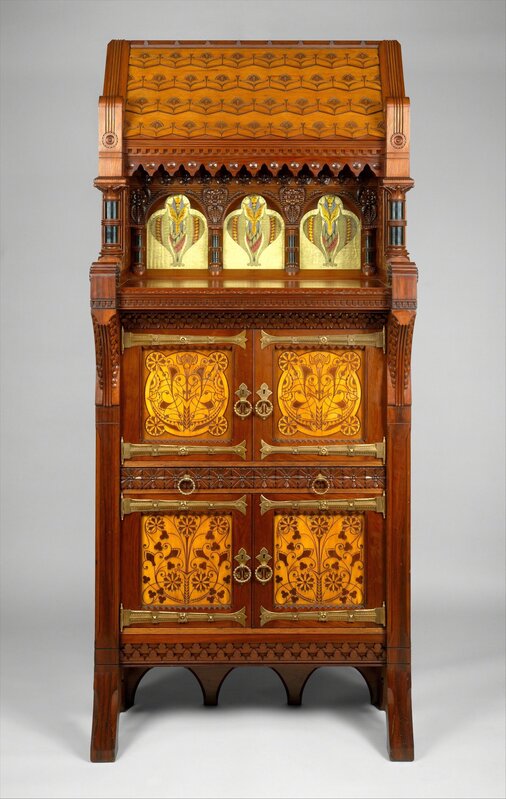 Attributed to Daniel Pabst, ‘Cabinet’, ca. 1877–1880, Design/Decorative Art, Walnut, maple, white pine, glass, The Metropolitan Museum of Art