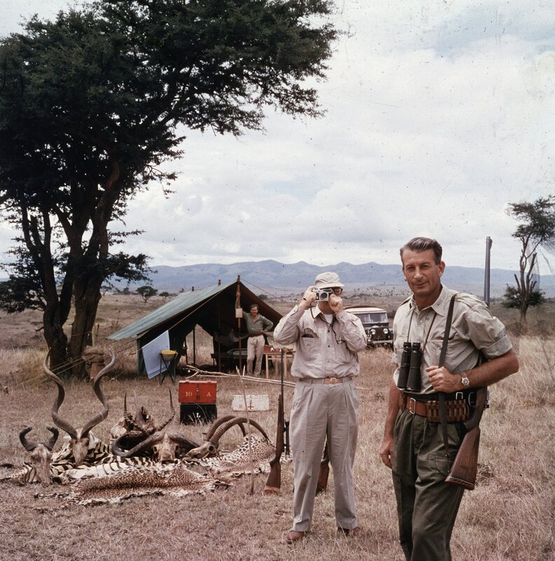 Slim Aarons, ‘Hunter Reggie Destro and Arnold Newman, Nairobi, Kenya’, 1960, Photography, C-Print, Staley-Wise Gallery