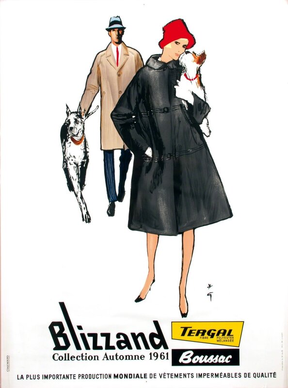 René Gruau, ‘BLIZZAND COLLECTION AUTOMNE 1961’, 1961, Posters, The French mode in Paris at the beginning of the sixties; the atmosphere created by Gruau in this poster is very well recreated., Cambi